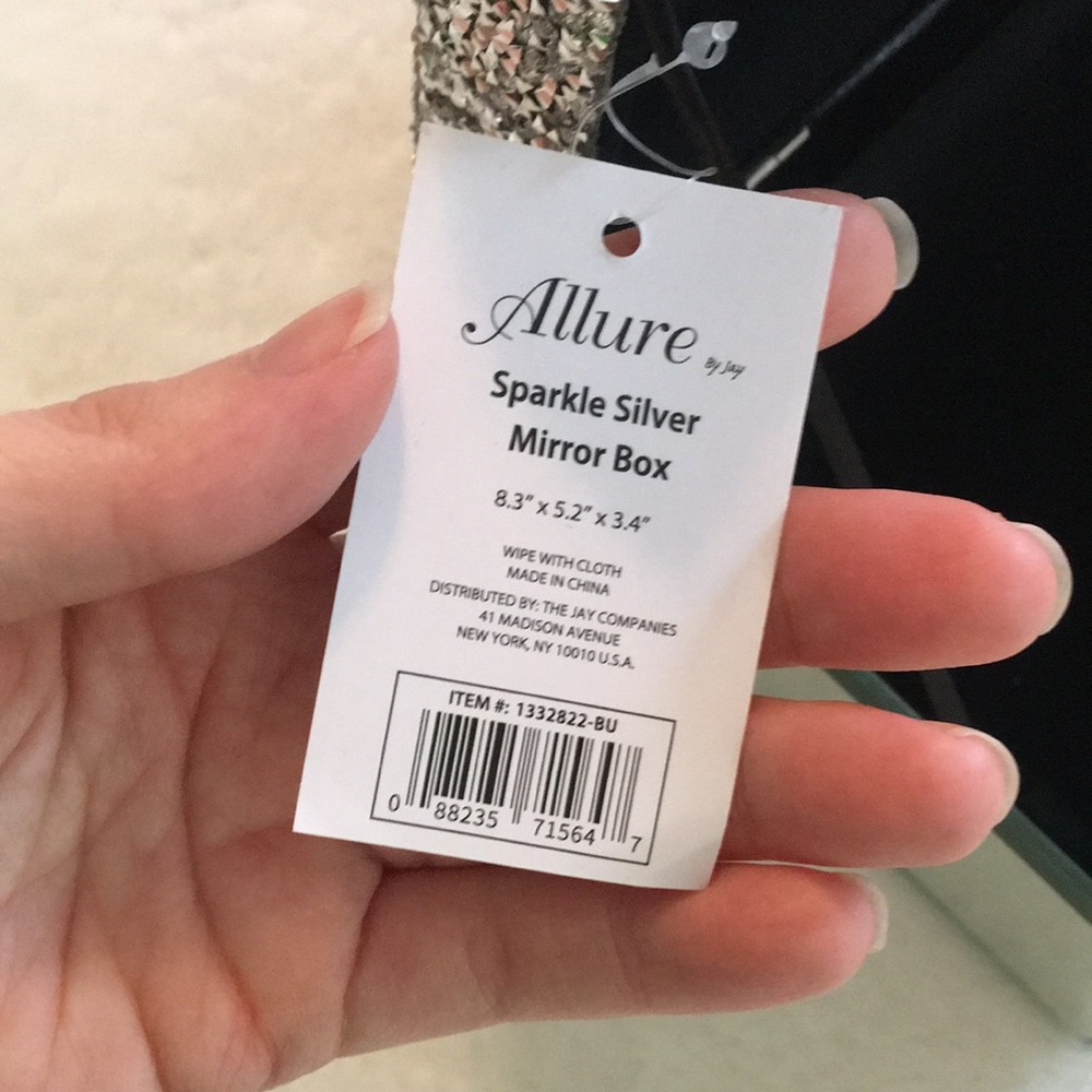 Allure by Jay Silver Sparkle Mirror Jewelry / Makeup / Storage Box - Picture 13 of 17